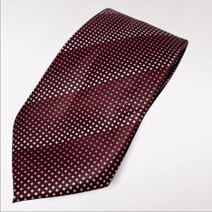 ROBERT ALLEN | Red and White Polyester Tie